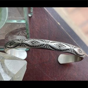 Alvin Toadacheene Stamped Sterling Cuff